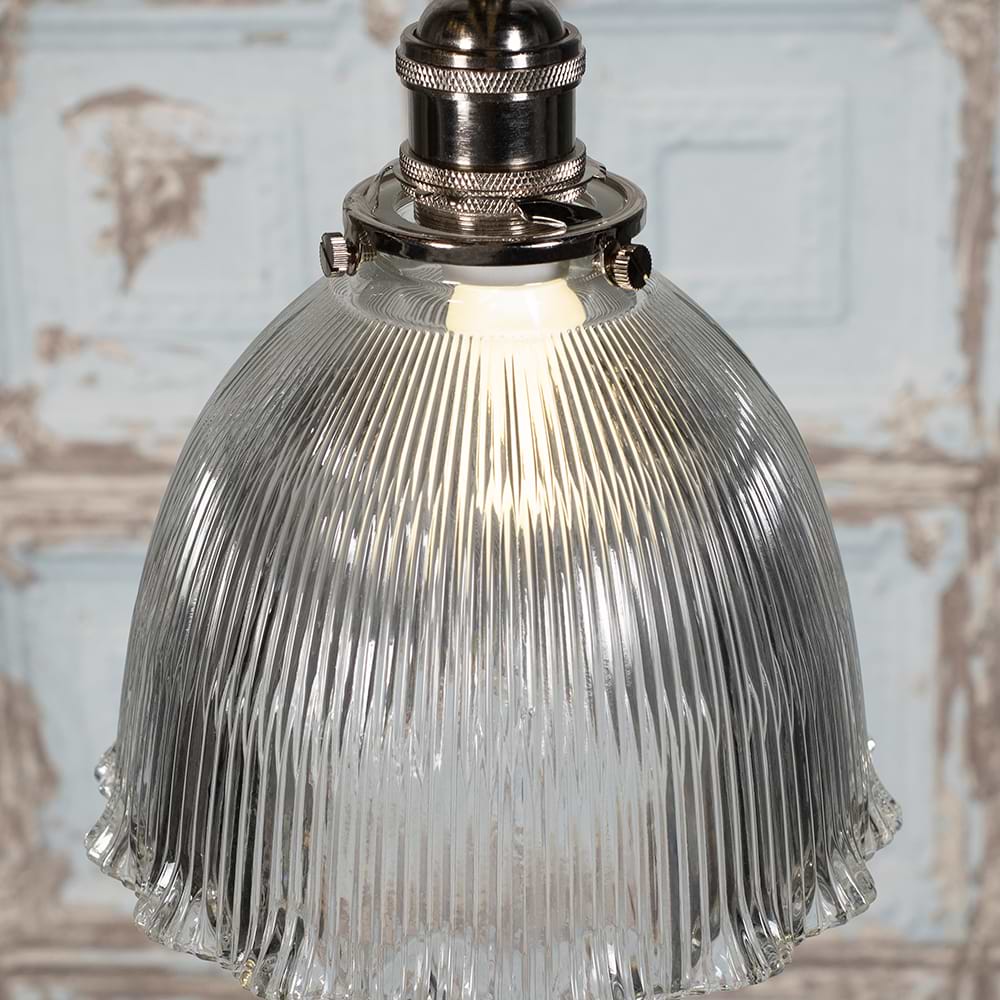 Soho Lighting D'Arblay Nickel Scalloped Prismatic Glass Dome Pendant Light - The French Collection