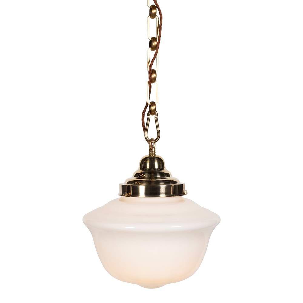 Soho Lighting Frith Brass Opaque Pendant Light - The Schoolhouse Collection