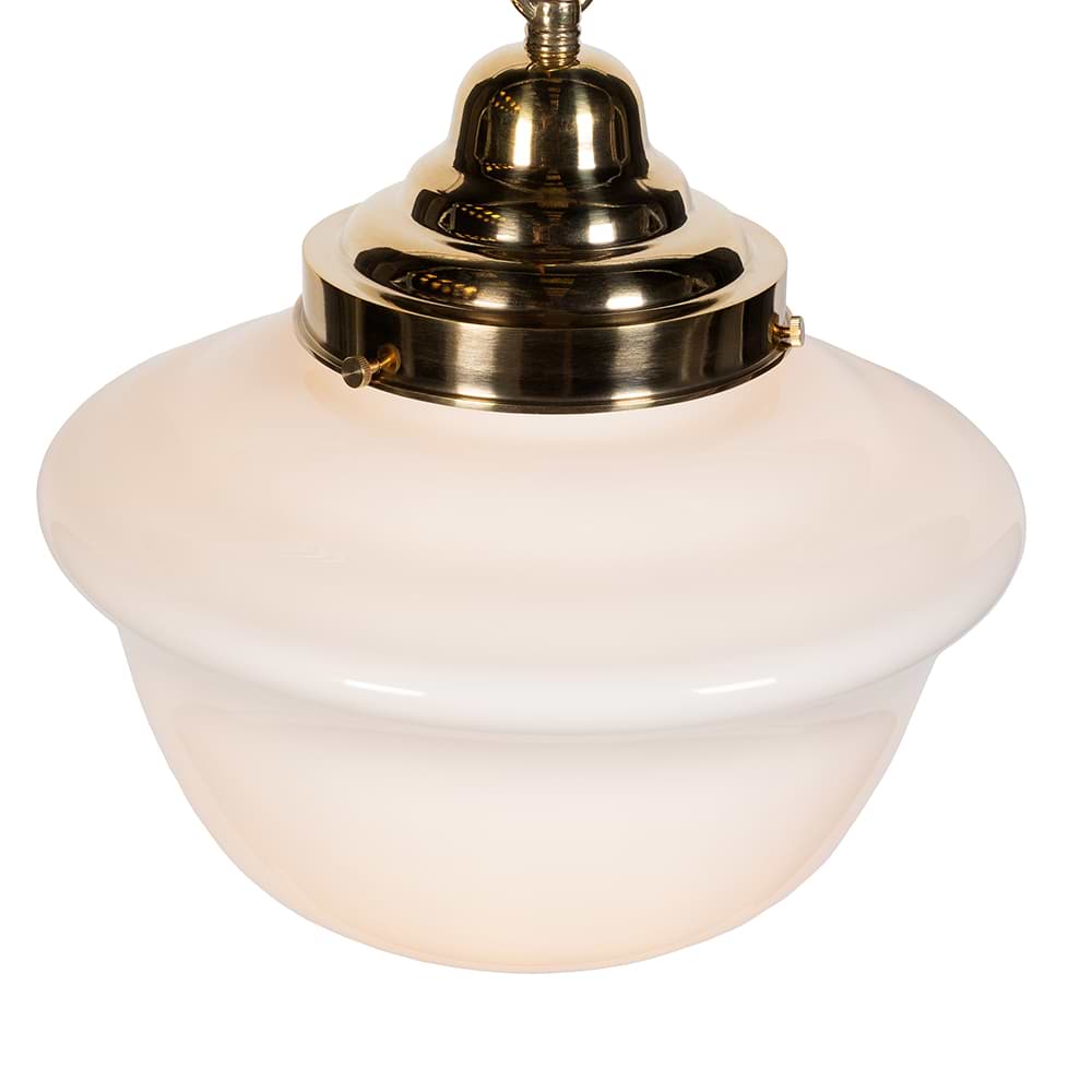 Soho Lighting Frith Brass Opaque Pendant Light - The Schoolhouse Collection