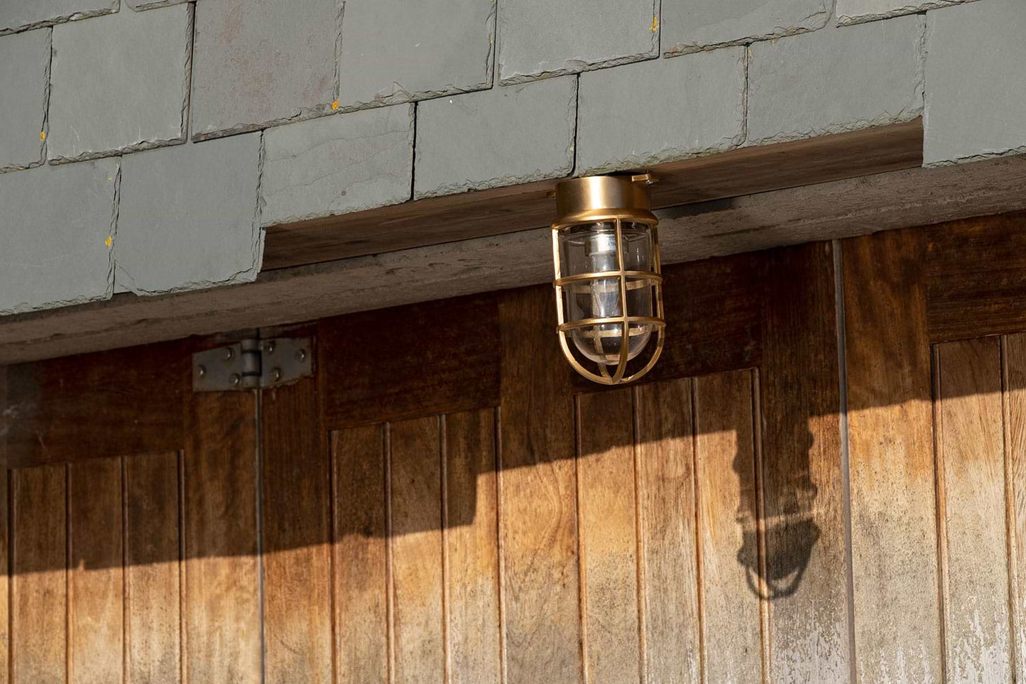 Soho Lighting Kemp Grid IP65 Outdoor & Bathroom Lacquered Solid Brass Ceiling Light