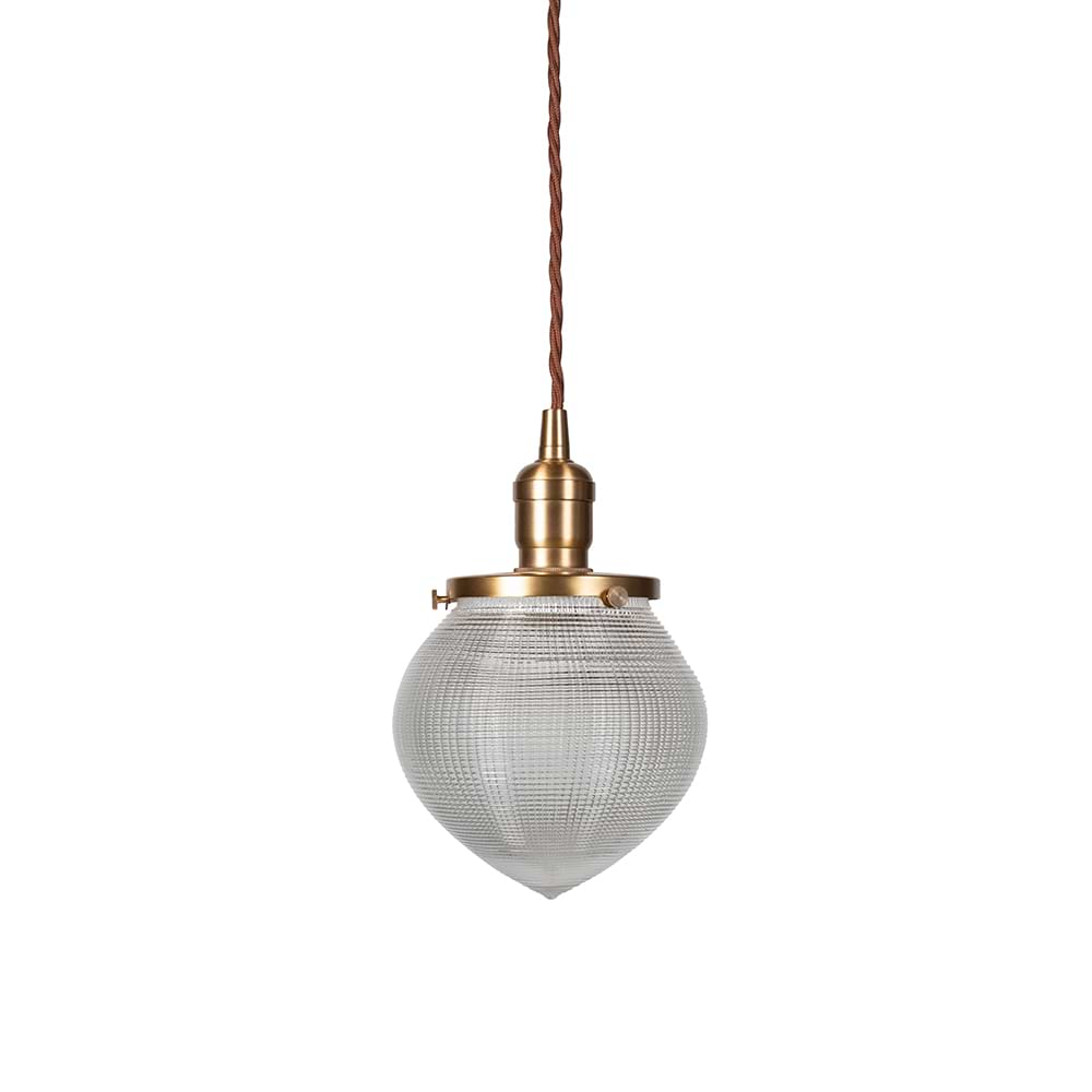 Soho Lighting Hollen Acorn Lacquered Antique Brass Prismatic Glass Pendant - The Schoolhouse Collection