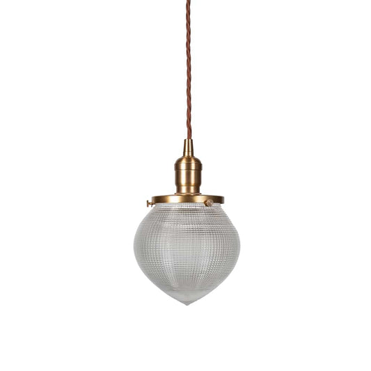 Soho Lighting Hollen Acorn Lacquered Antique Brass Prismatic Glass Pendant - The Schoolhouse Collection