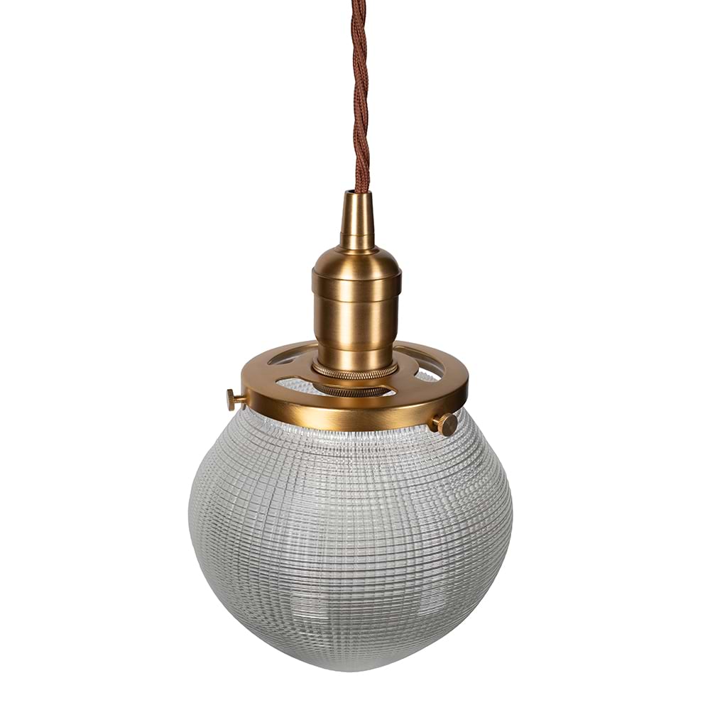 Soho Lighting Hollen Acorn Lacquered Antique Brass Prismatic Glass Pendant - The Schoolhouse Collection