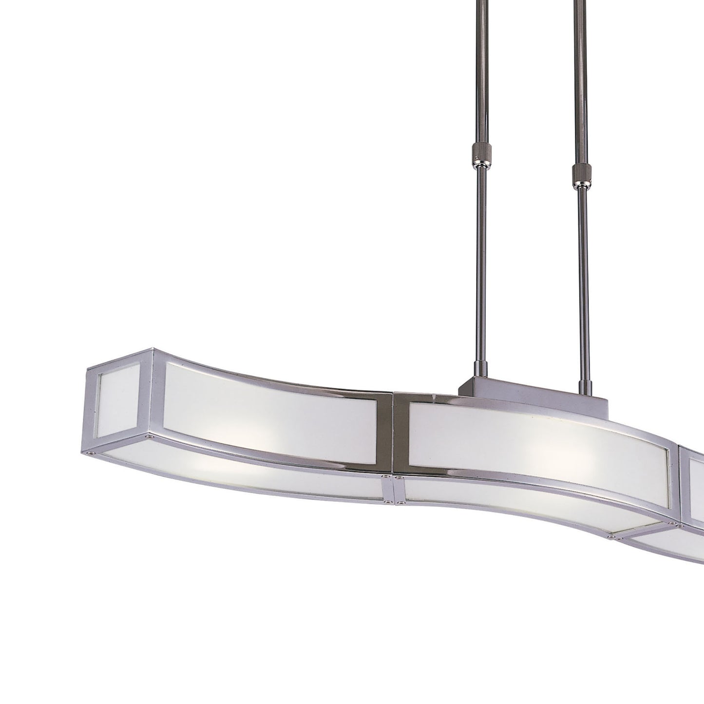 Duna E27 Linear Pendant 3 Light L1 Bar, Polished Chrome, White Acrylic, CFL Lamps INCLUDED by Mantra