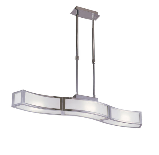 Duna E27 Linear Pendant 3 Light L1 Bar, Polished Chrome, White Acrylic, CFL Lamps INCLUDED by Mantra