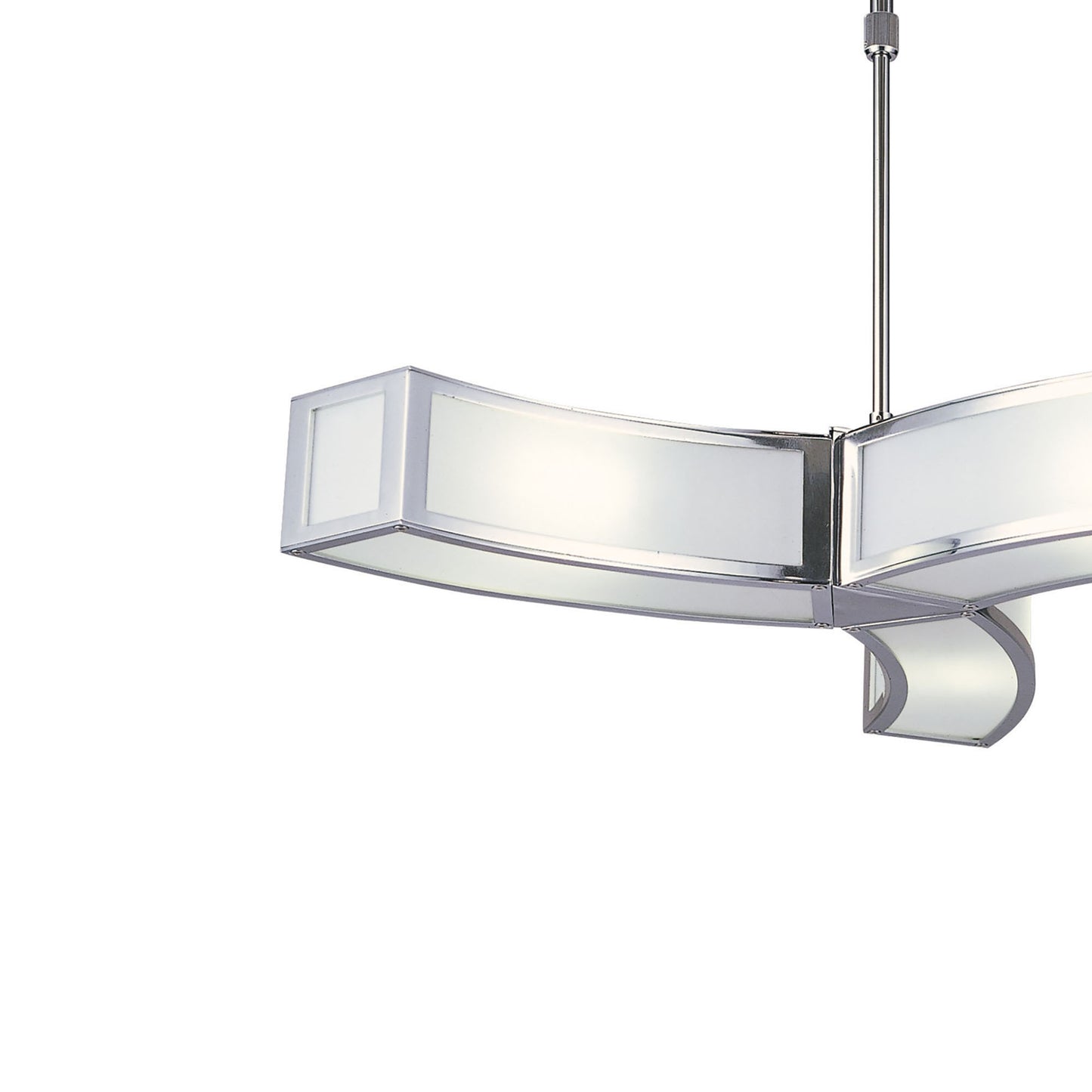 Duna E27 Pendant 3 Light L1, Polished Chrome/White Acrylic, CFL Lamps INCLUDED by Mantra