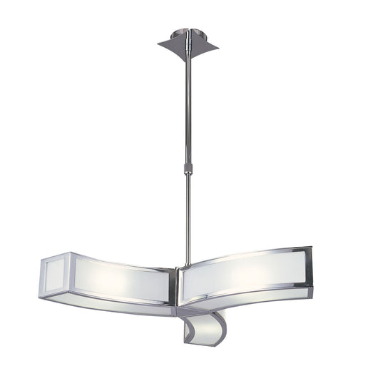 Duna E27 Pendant 3 Light L1, Polished Chrome/White Acrylic, CFL Lamps INCLUDED by Mantra