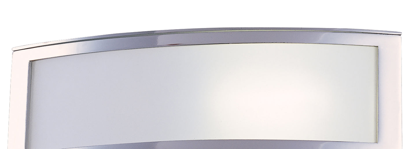 Duna E27 Wall Lamp 1 Light E27, Polished Chrome/White Acrylic, CFL Lamps INCLUDED by Mantra