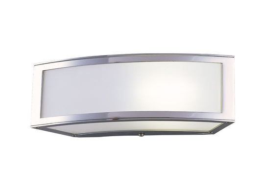 Duna E27 Wall Lamp 1 Light E27, Polished Chrome/White Acrylic, CFL Lamps INCLUDED by Mantra