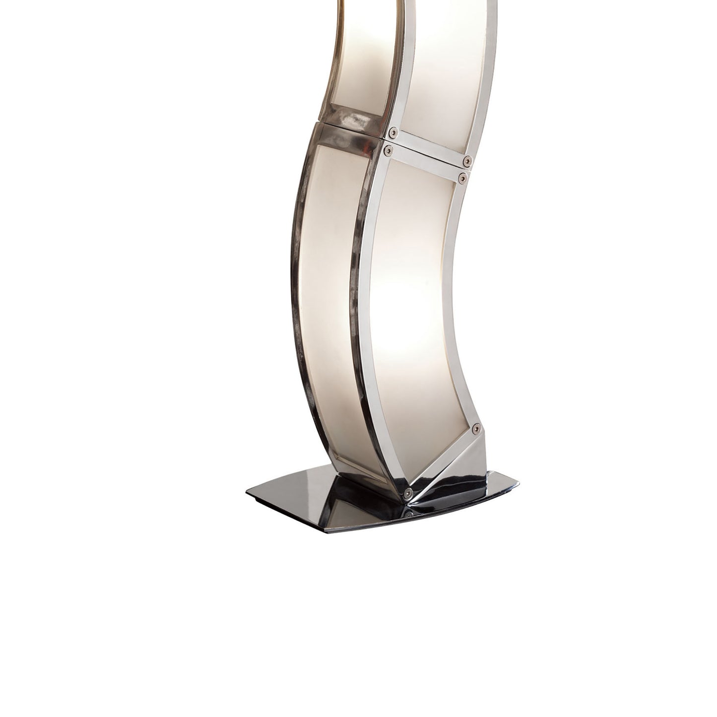 Duna E27 Table Lamp 2 Light E27, Polished Chrome/White Acrylic, CFL Lamps INCLUDED by Mantra