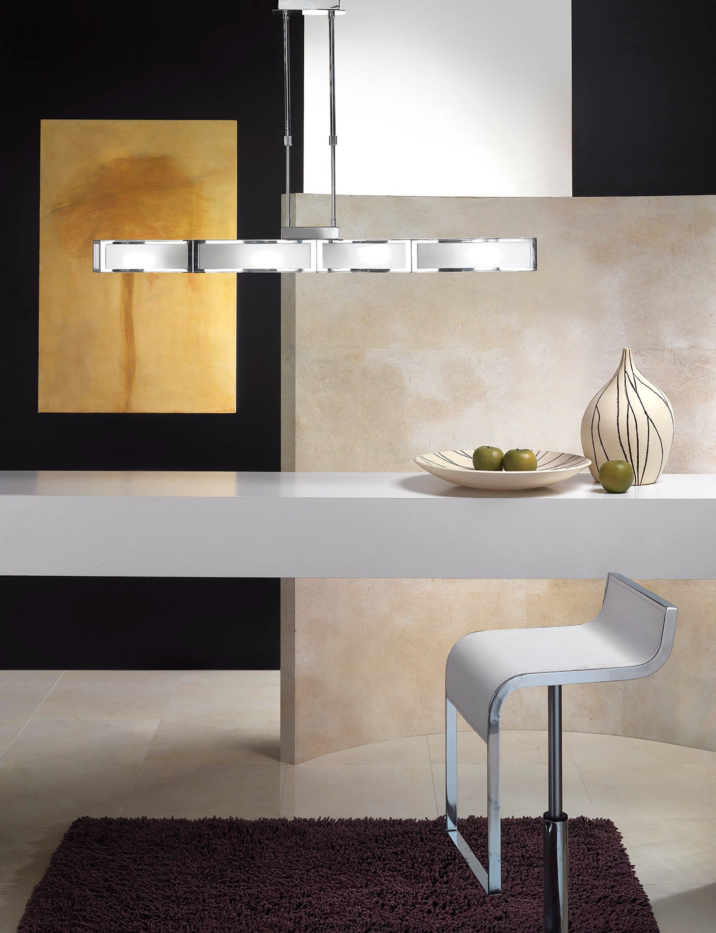 Duna E27 Table Lamp 2 Light E27, Polished Chrome/White Acrylic, CFL Lamps INCLUDED by Mantra