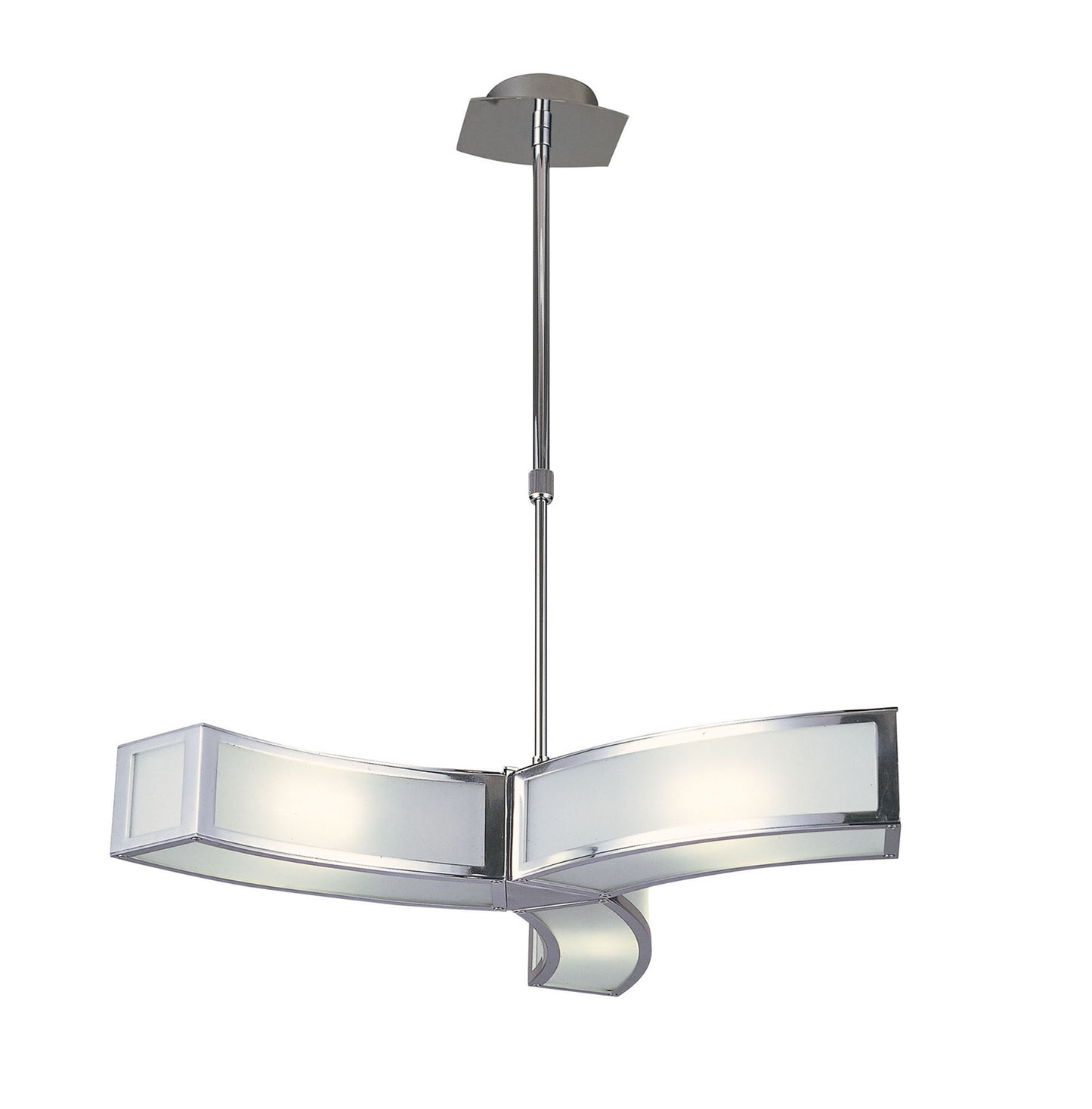 Duna GU10 Pendant 3 Light L1/SGU10, Polished Chrome/White Acrylic, CFL Lamps INCLUDED by Mantra