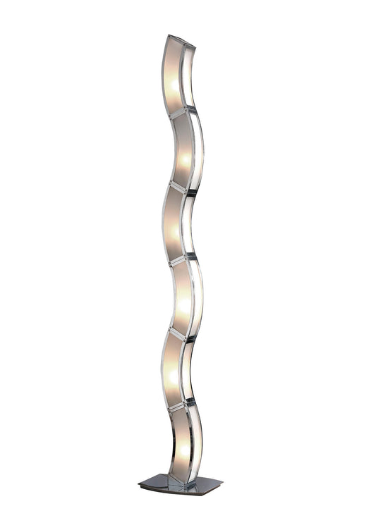 Duna GU10 Floor Lamp 6 Light L1/SGU10, Polished Chrome/White Acrylic, CFL Lamps INCLUDED by Mantra