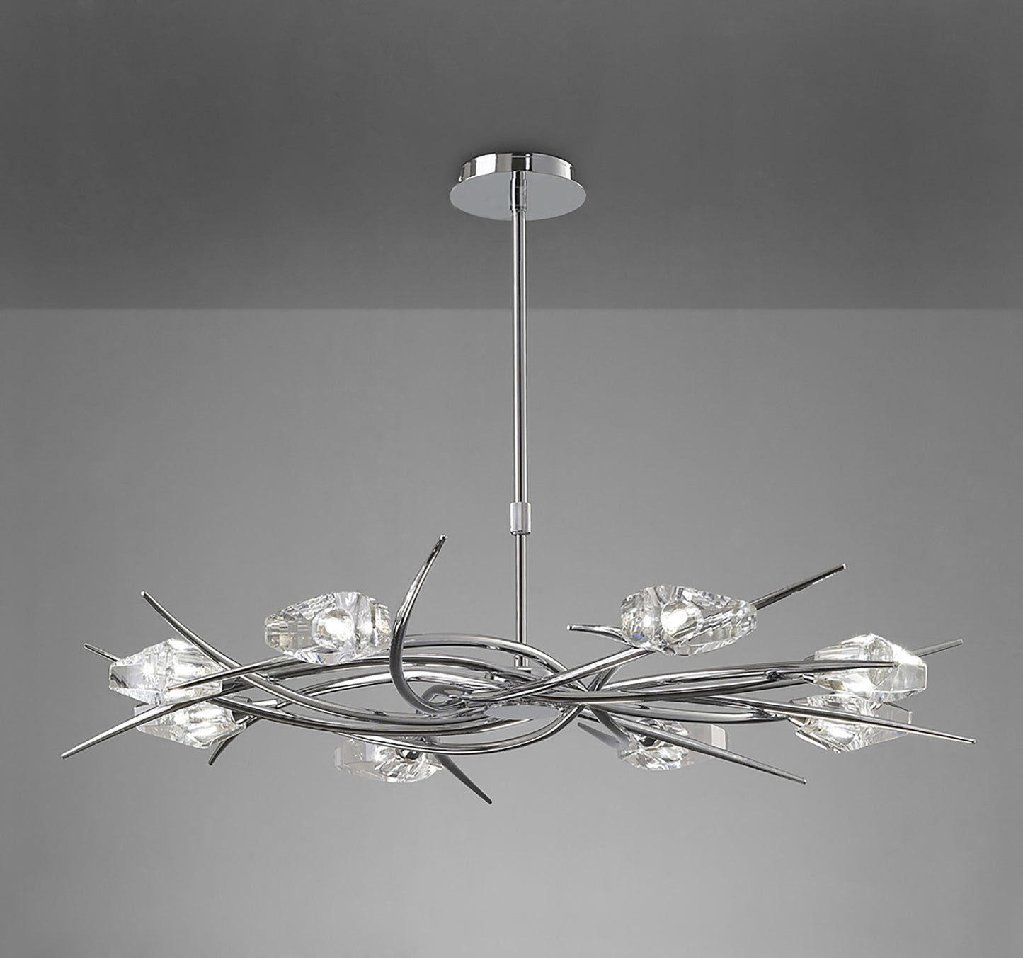 Eclipse Telescopic 8 Light G9, Polished Chrome by Mantra