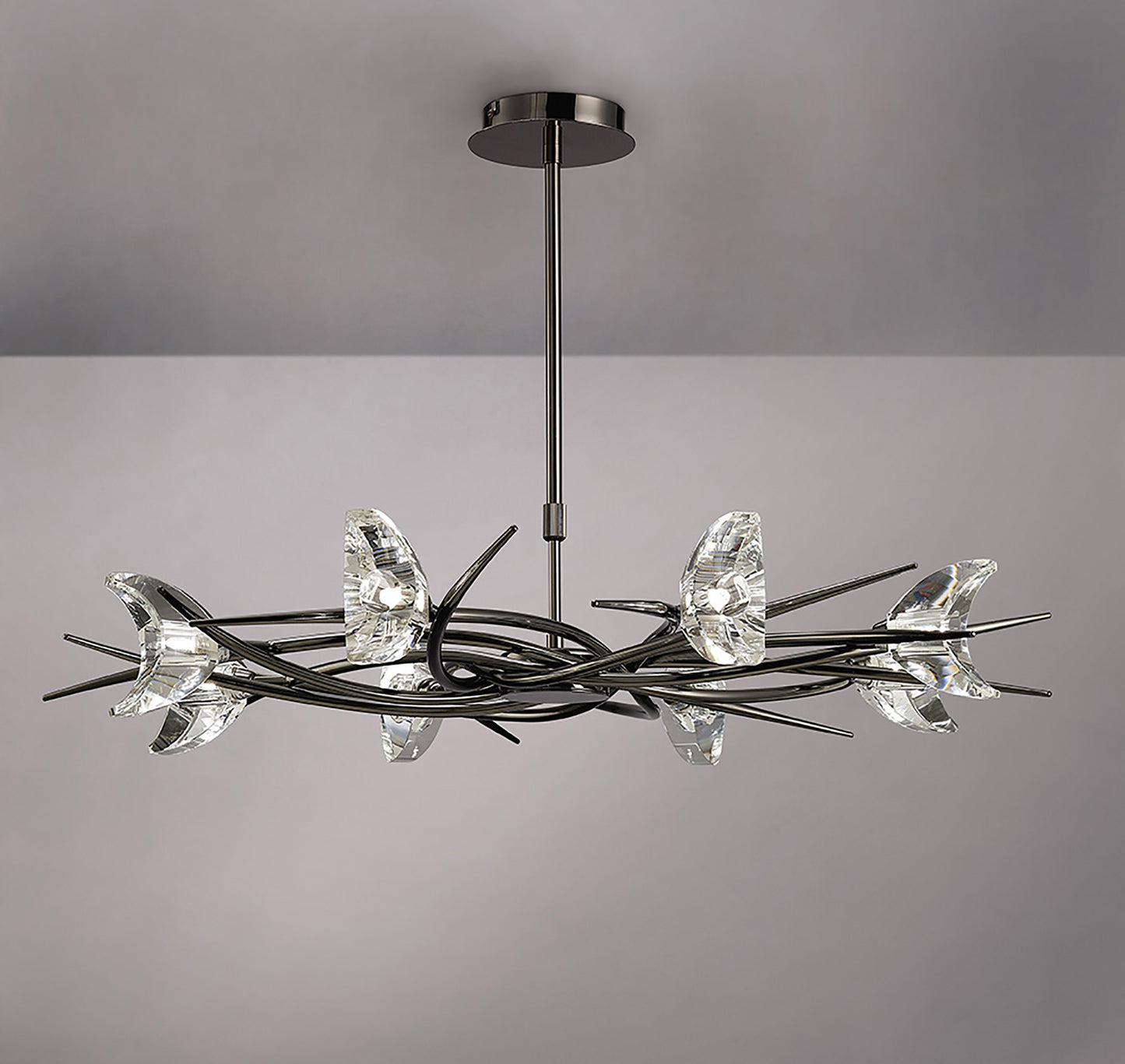 Eclipse Telescopic 8 Light G9, Black Chrome by Mantra