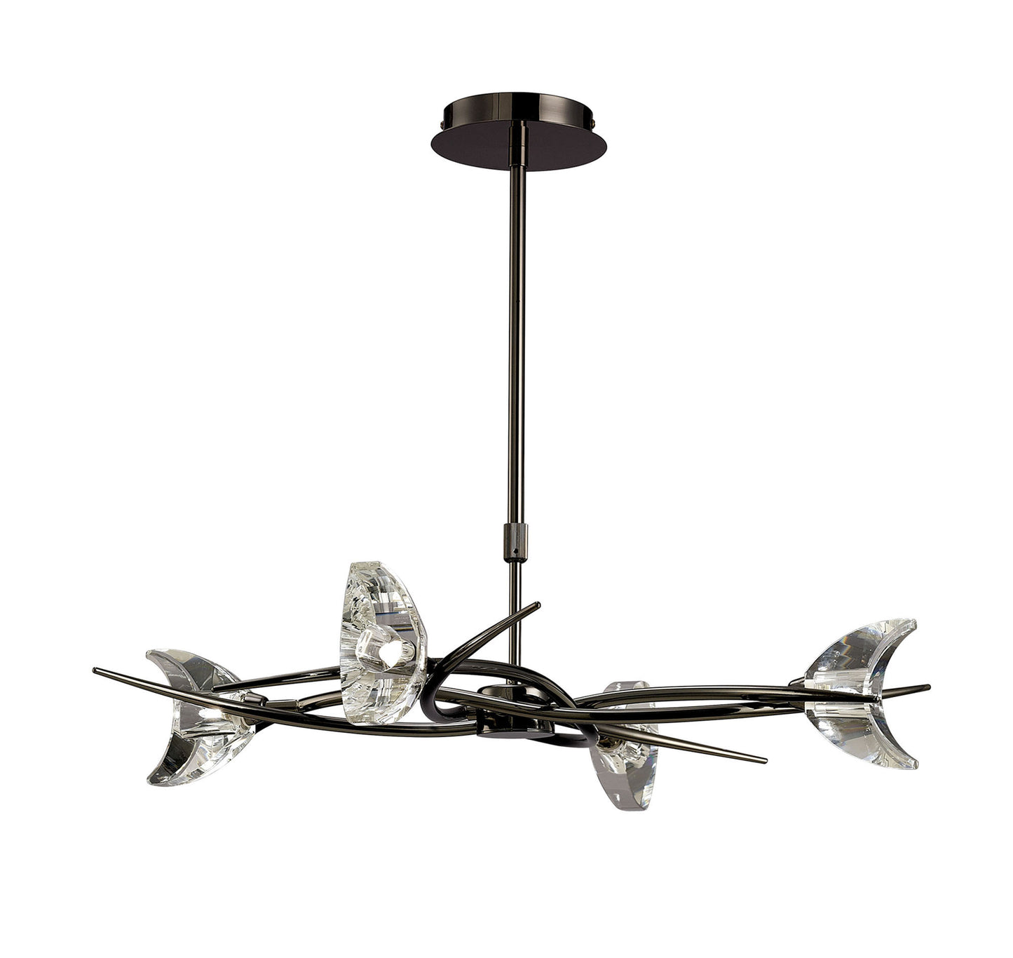 Eclipse Telescopic Convertible To Semi Flush 4 Light G9, Black Chrome by Mantra