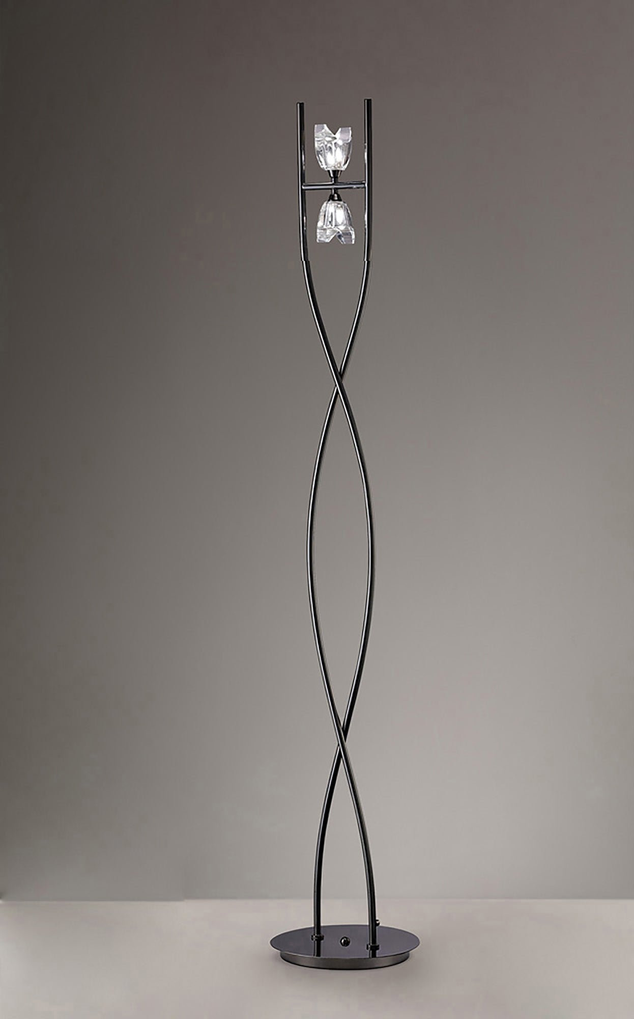 Eclipse Floor Lamp 2 Light G9, Black Chrome by Mantra