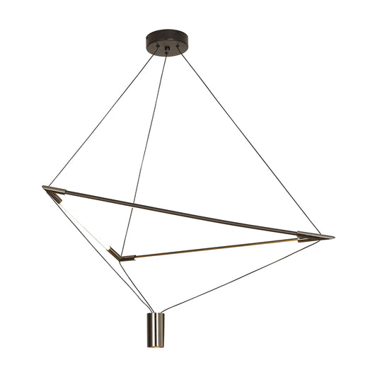 Electra Large Pendant 7W + 25W LED, 3000K, 2500lm, Black / Black Chrome / White Acrylic, 3yrs Warranty by Mantra