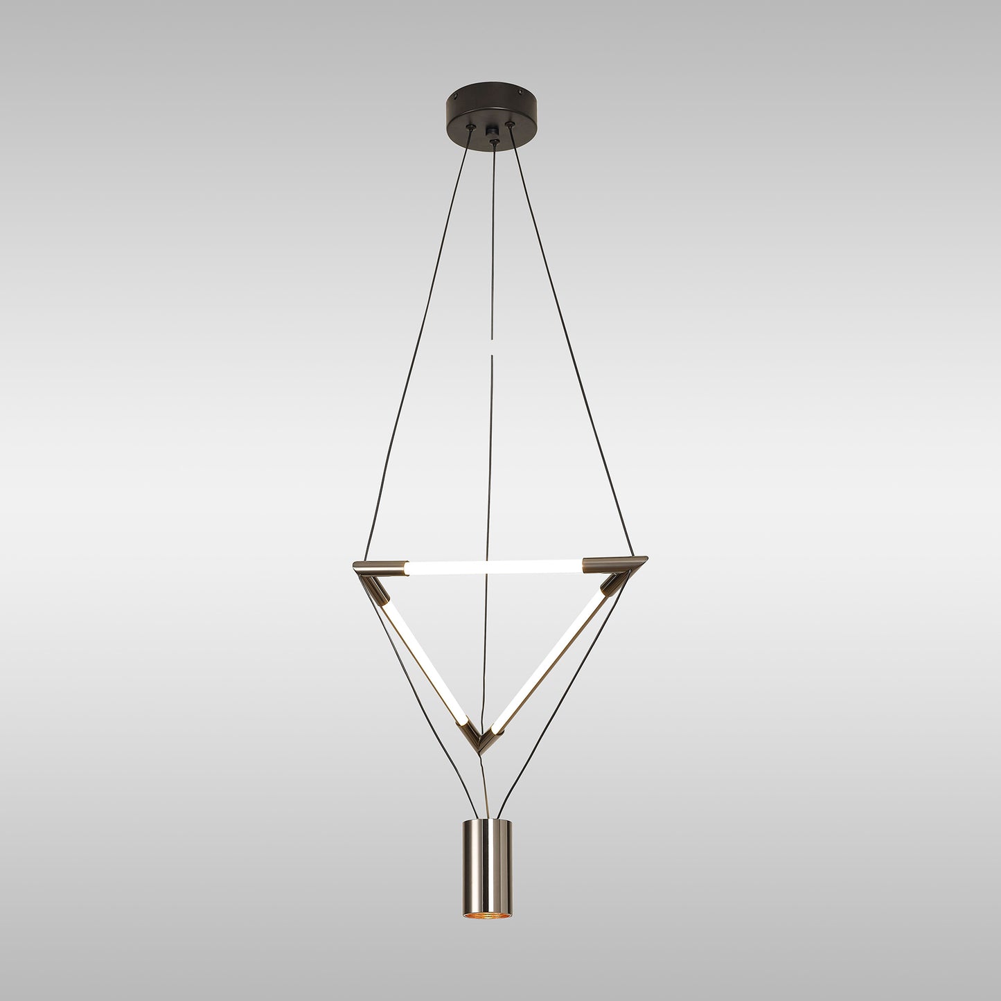 Electra Small Pendant 7W + 14W LED, 3000K, 1600lm, Black / Black Chrome / White Acrylic, 3yrs Warranty by Mantra