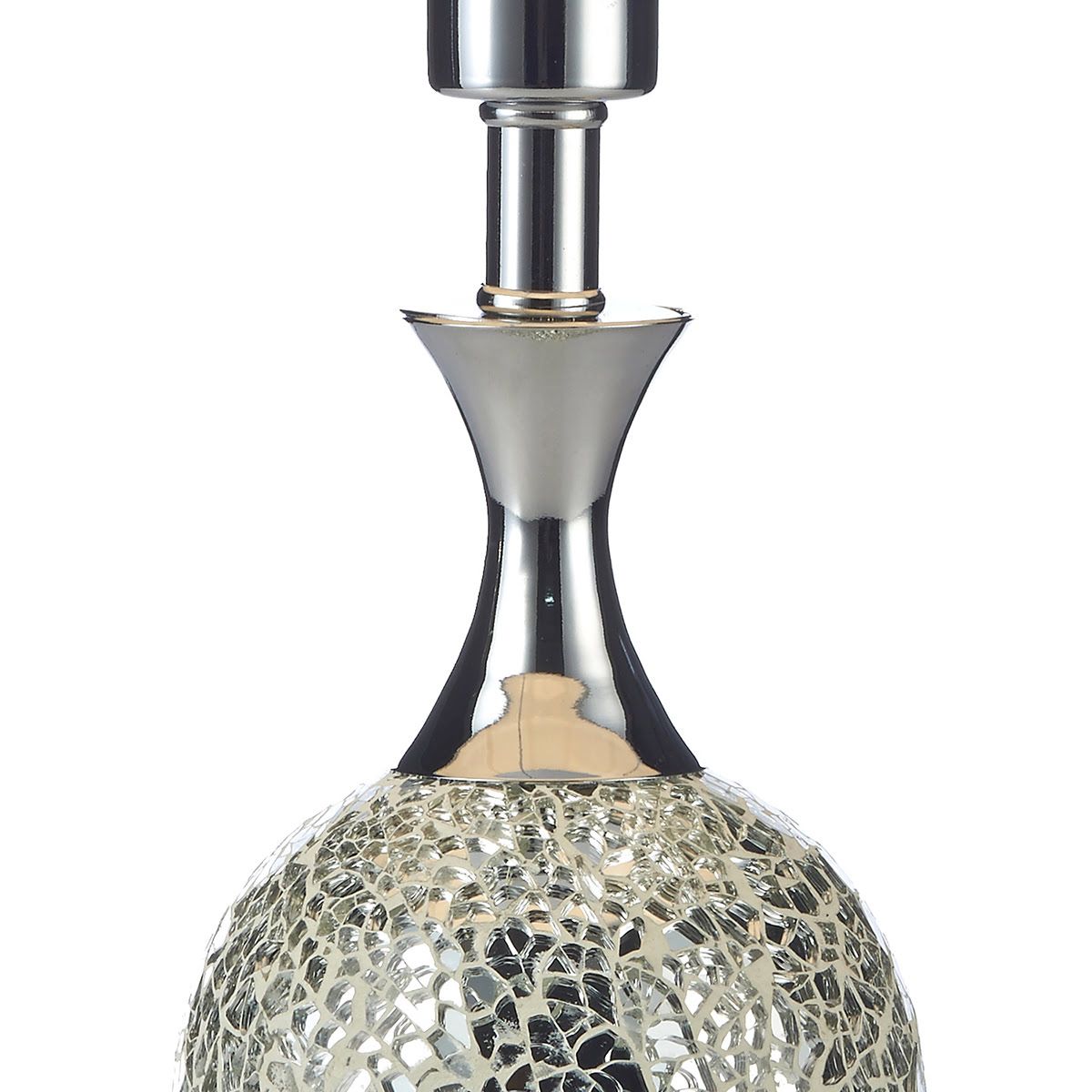 Elsa Table Lamp Polished Chrome Silver Mosaic With Shade