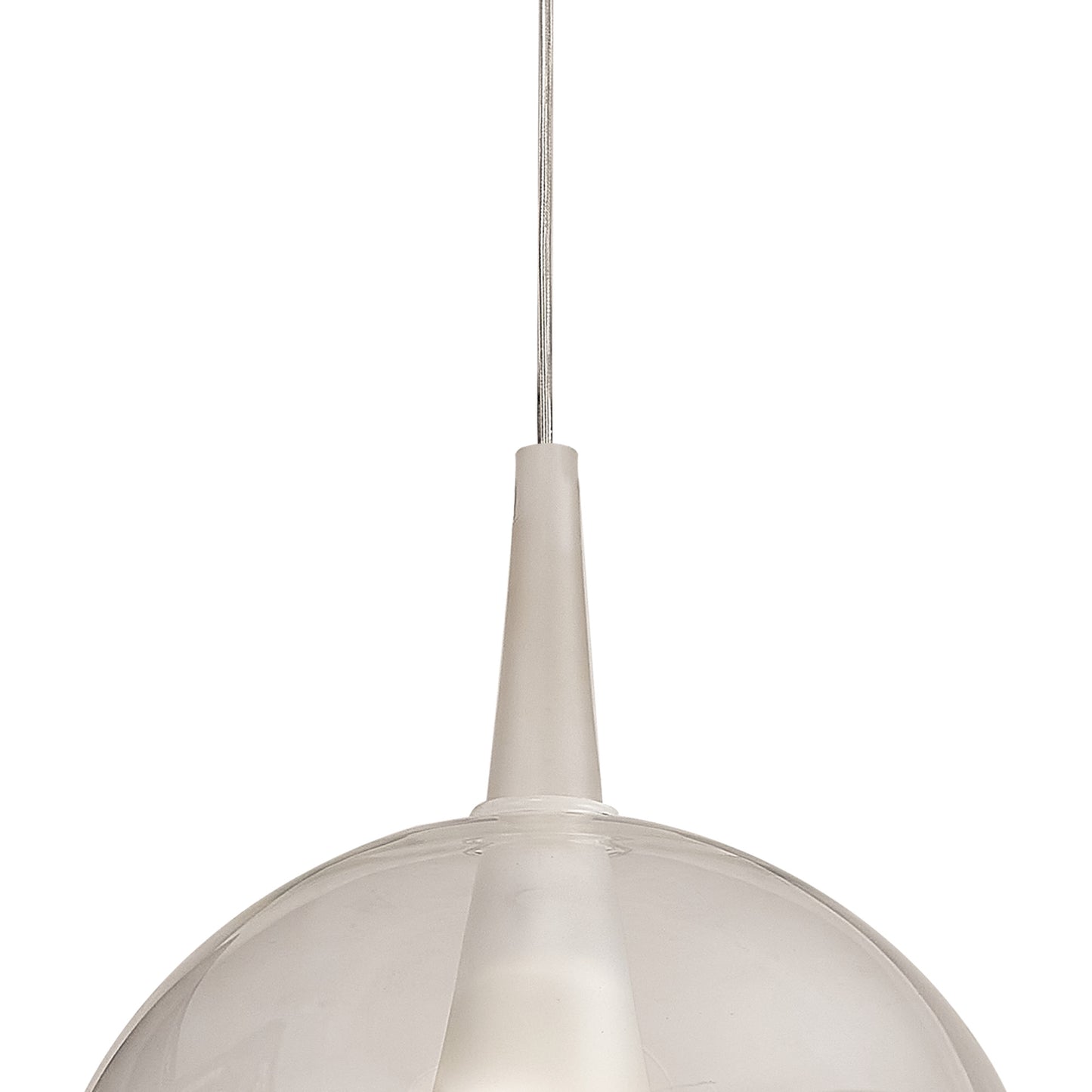 Elsa Assembly Pendant (WITHOUT PLATE) With Round Shade, 1 Light E27, Clear Glass With Frosted Inner Cone by Mantra