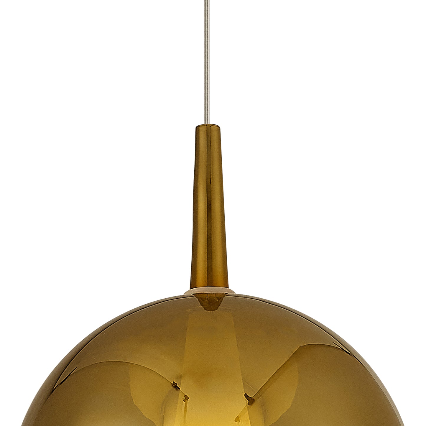 Elsa Assembly Pendant (WITHOUT PLATE) With Round Shade, 1 Light E27, Gold Glass With Frosted Inner Cone by Mantra