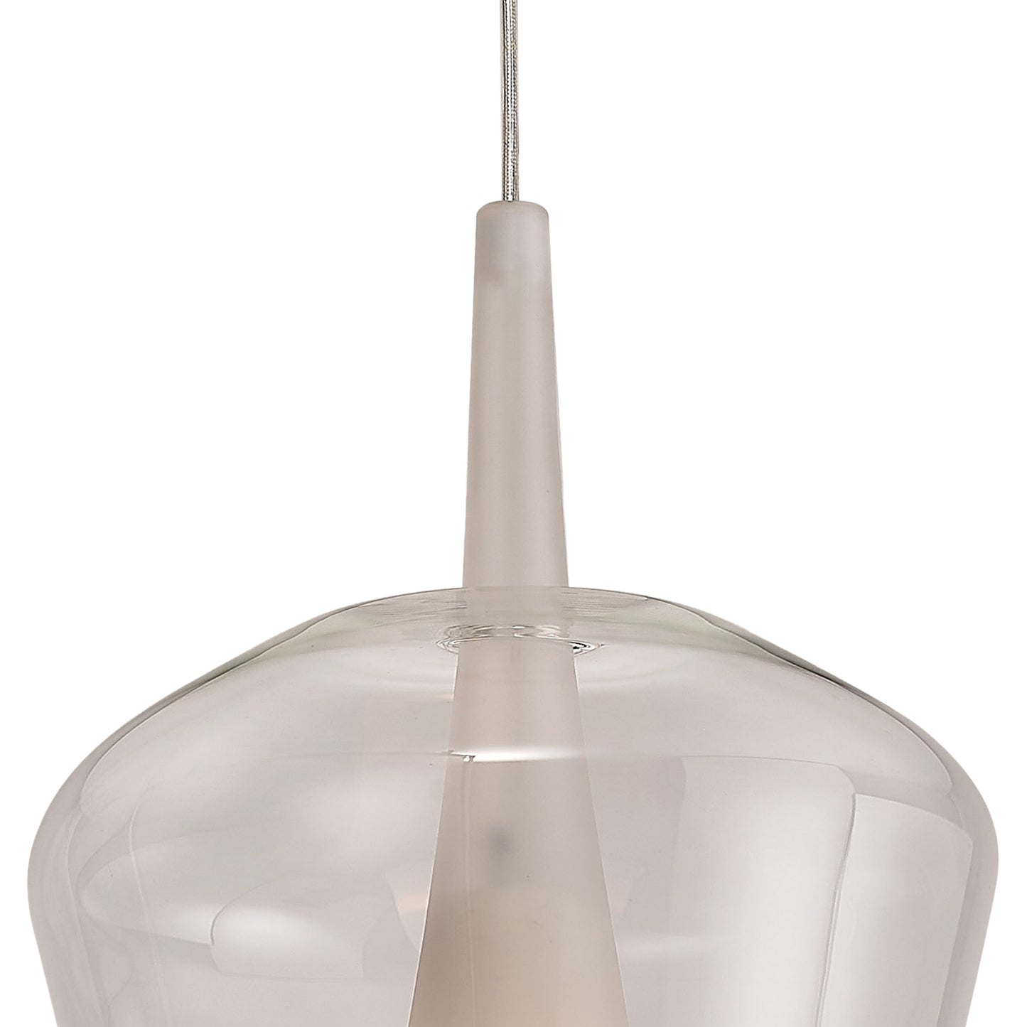 Elsa Assembly Pendant (WITHOUT PLATE) With Inverted Bell Shade, 1 Light E27, Clear Glass With Frosted Inner Cone by Mantra