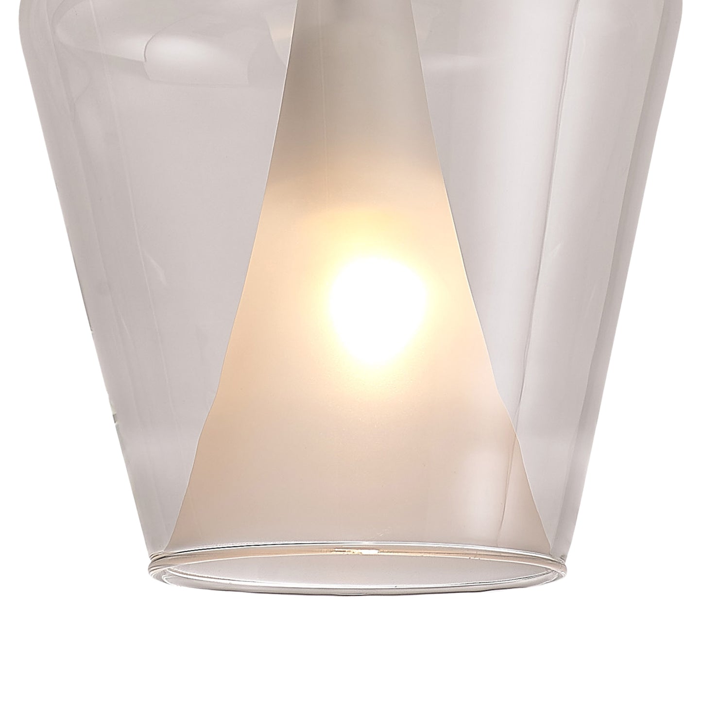 Elsa Assembly Pendant (WITHOUT PLATE) With Inverted Bell Shade, 1 Light E27, Clear Glass With Frosted Inner Cone by Mantra