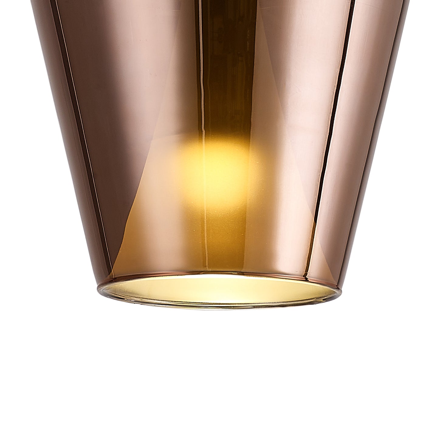 Elsa Assembly Pendant (WITHOUT PLATE) With Inverted Bell Shade, 1 Light E27, Copper Glass With Frosted Inner Cone by Mantra