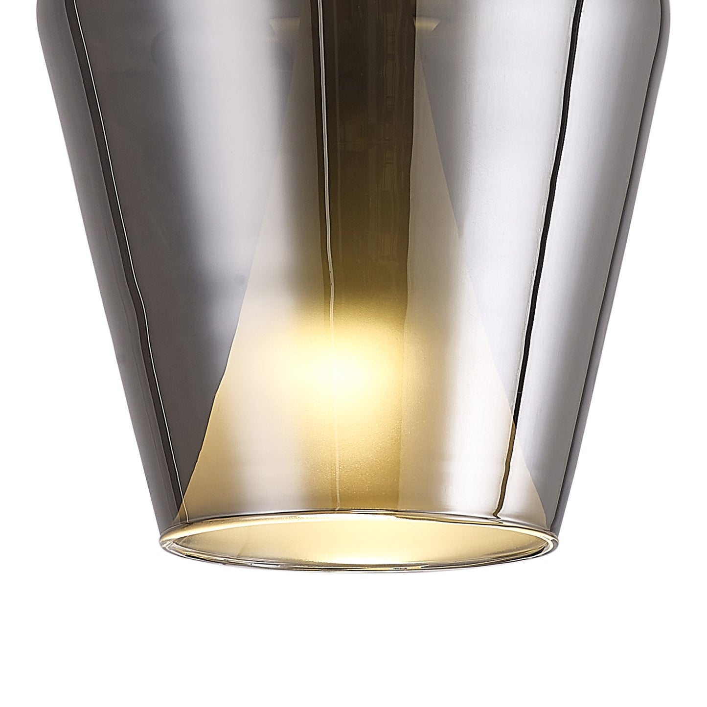 Elsa Assembly Pendant (WITHOUT PLATE) With Inverted Bell Shade, 1 Light E27, Chrome Glass With Frosted Inner Cone by Mantra