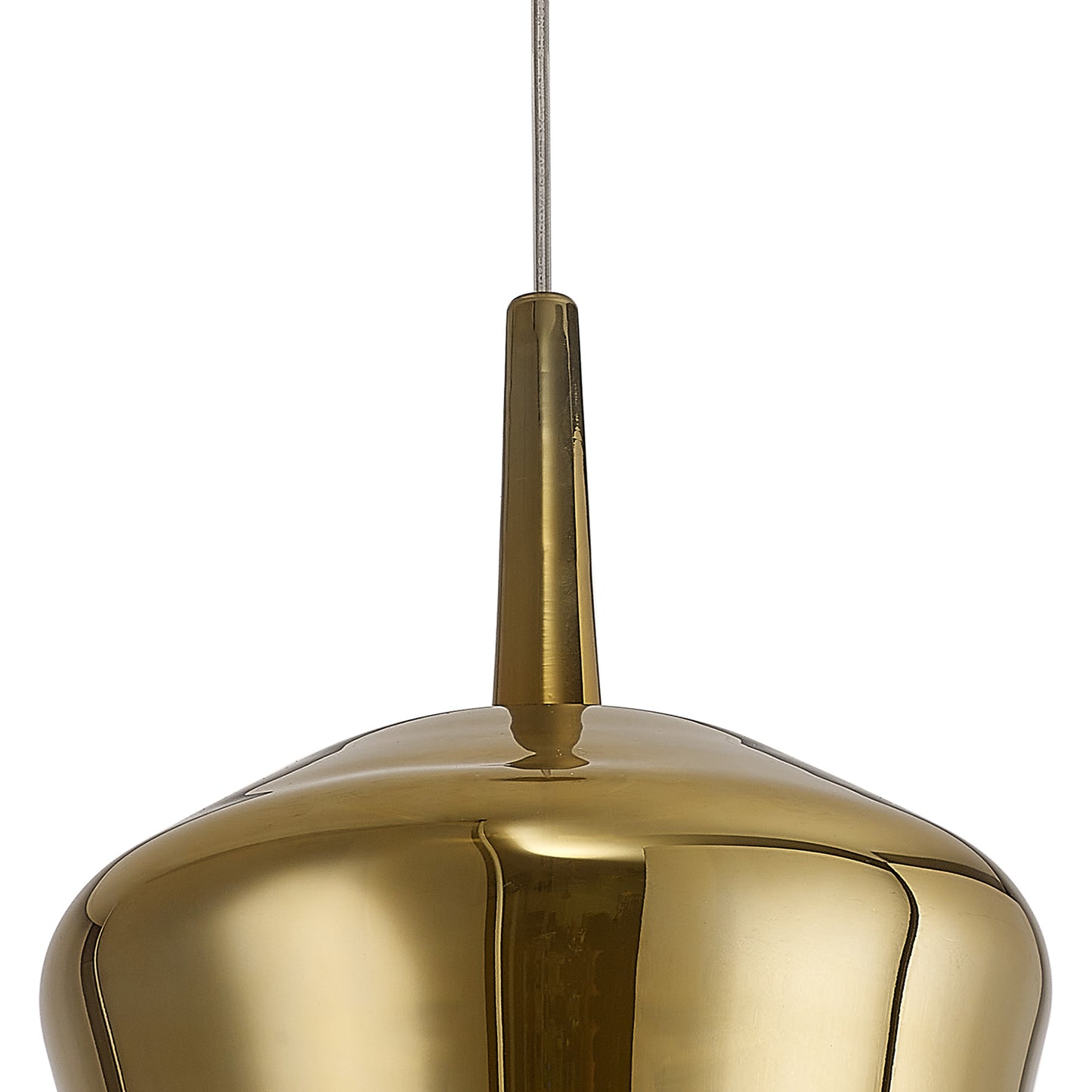 Elsa Assembly Pendant (WITHOUT PLATE) With Inverted Bell Shade, 1 Light E27, Gold Glass With Frosted Inner Cone by Mantra