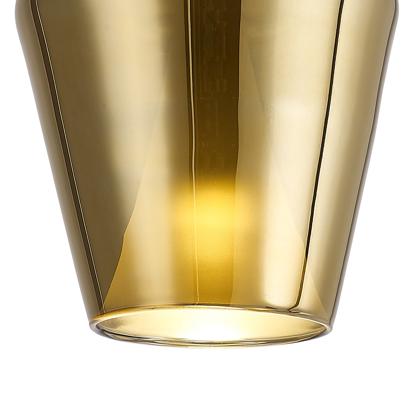 Elsa Assembly Pendant (WITHOUT PLATE) With Inverted Bell Shade, 1 Light E27, Gold Glass With Frosted Inner Cone by Mantra