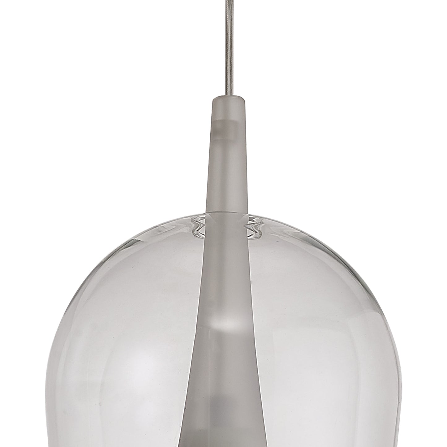 Elsa Assembly Pendant (WITHOUT PLATE) With Champagne Glass Shade, 1 Light E27, Clear Glass With Frosted Inner Cone by Mantra