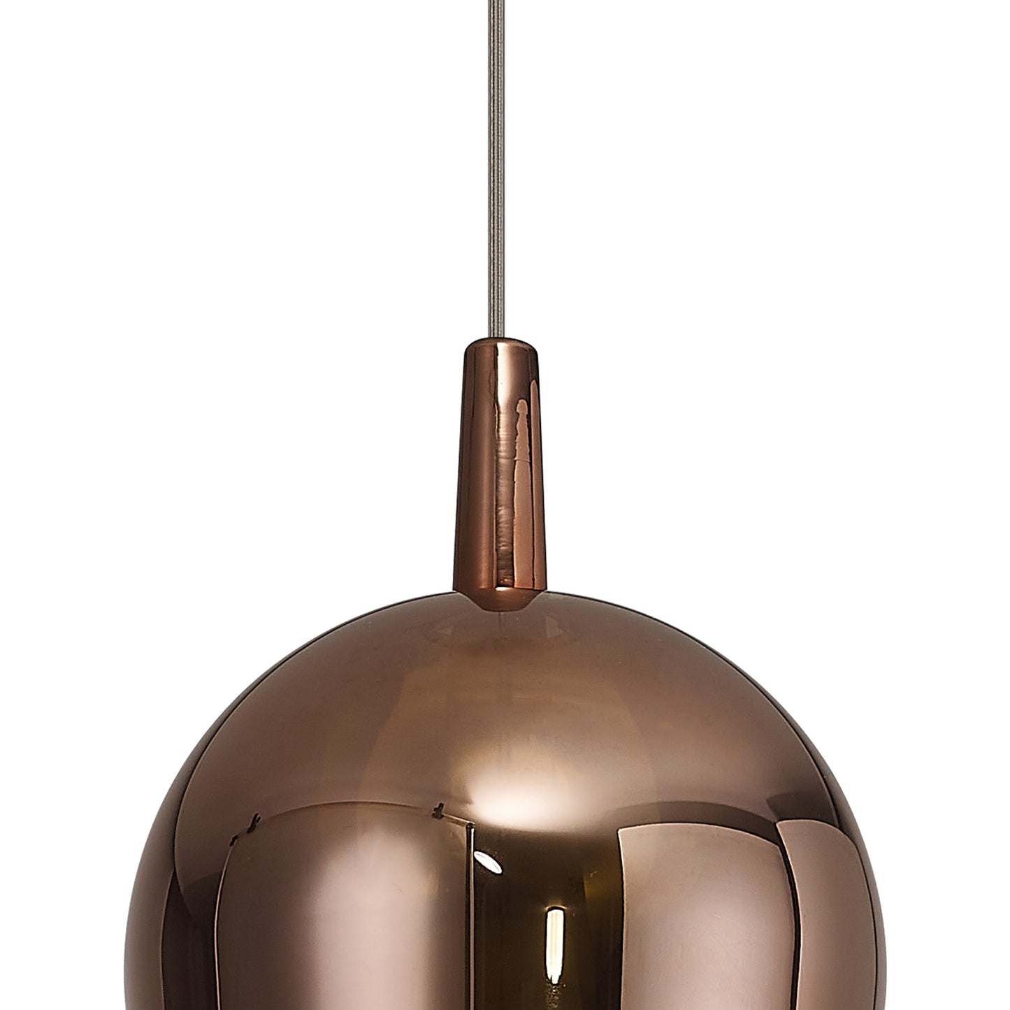 Elsa Assembly Pendant (WITHOUT PLATE) With Champagne Glass Shade, 1 Light E27, Copper Glass With Frosted Inner Cone by Mantra