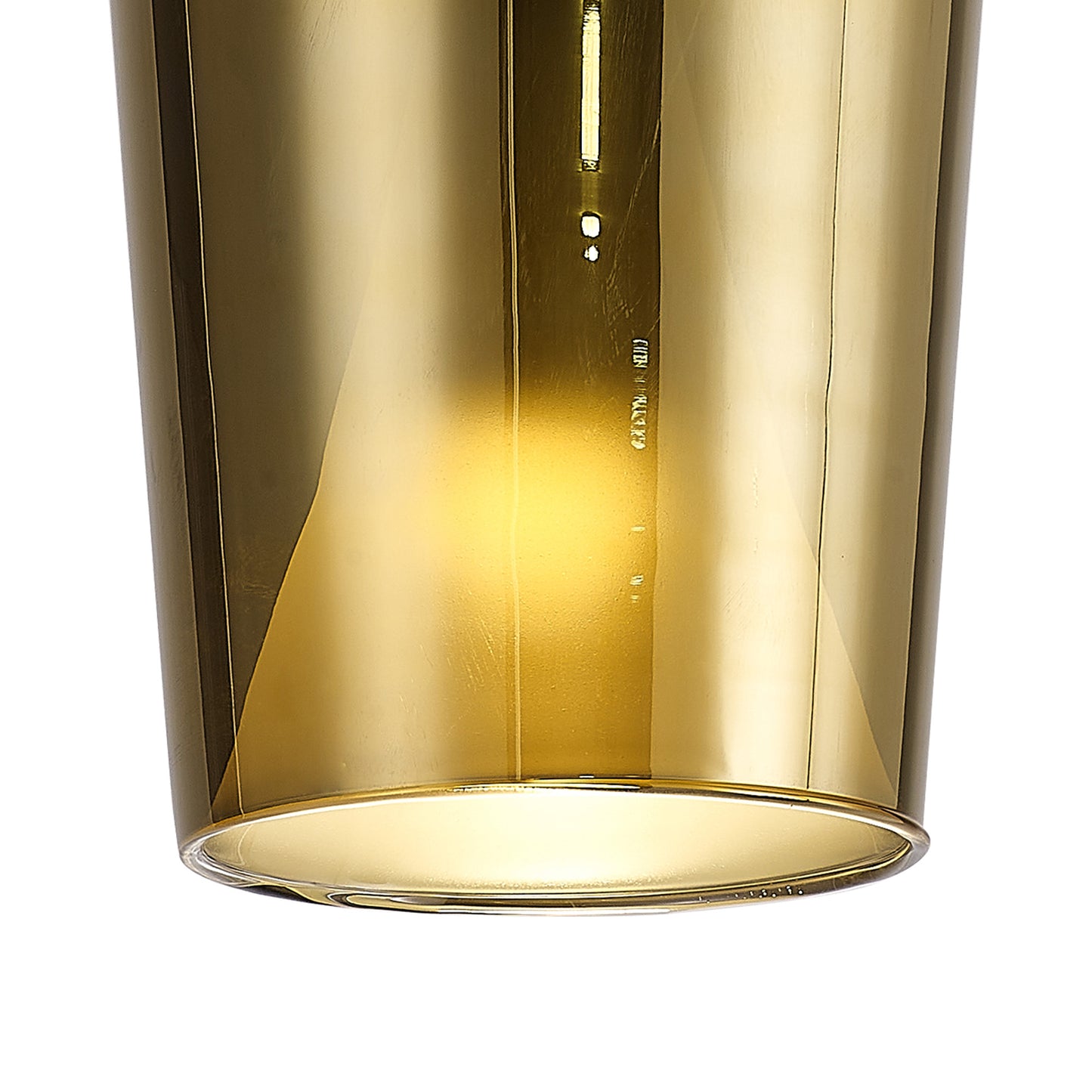 Elsa Assembly Pendant (WITHOUT PLATE) With Champagne Glass Shade, 1 Light E27, Gold Glass With Frosted Inner Cone by Mantra