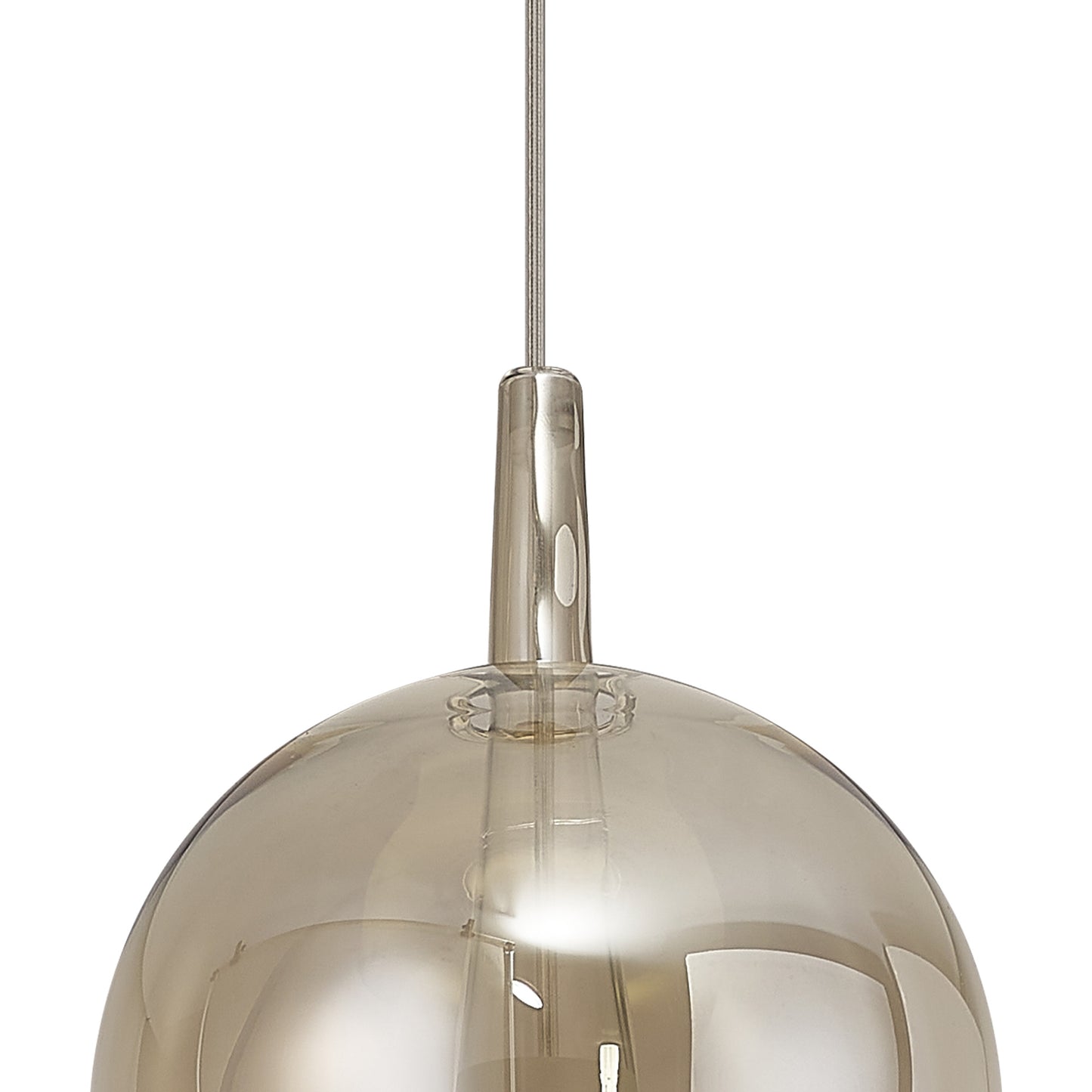 Elsa Assembly Pendant (WITHOUT PLATE) With Champagne Glass Shade, 1 Light E27, Bronze Glass With Frosted Inner Cone by Mantra