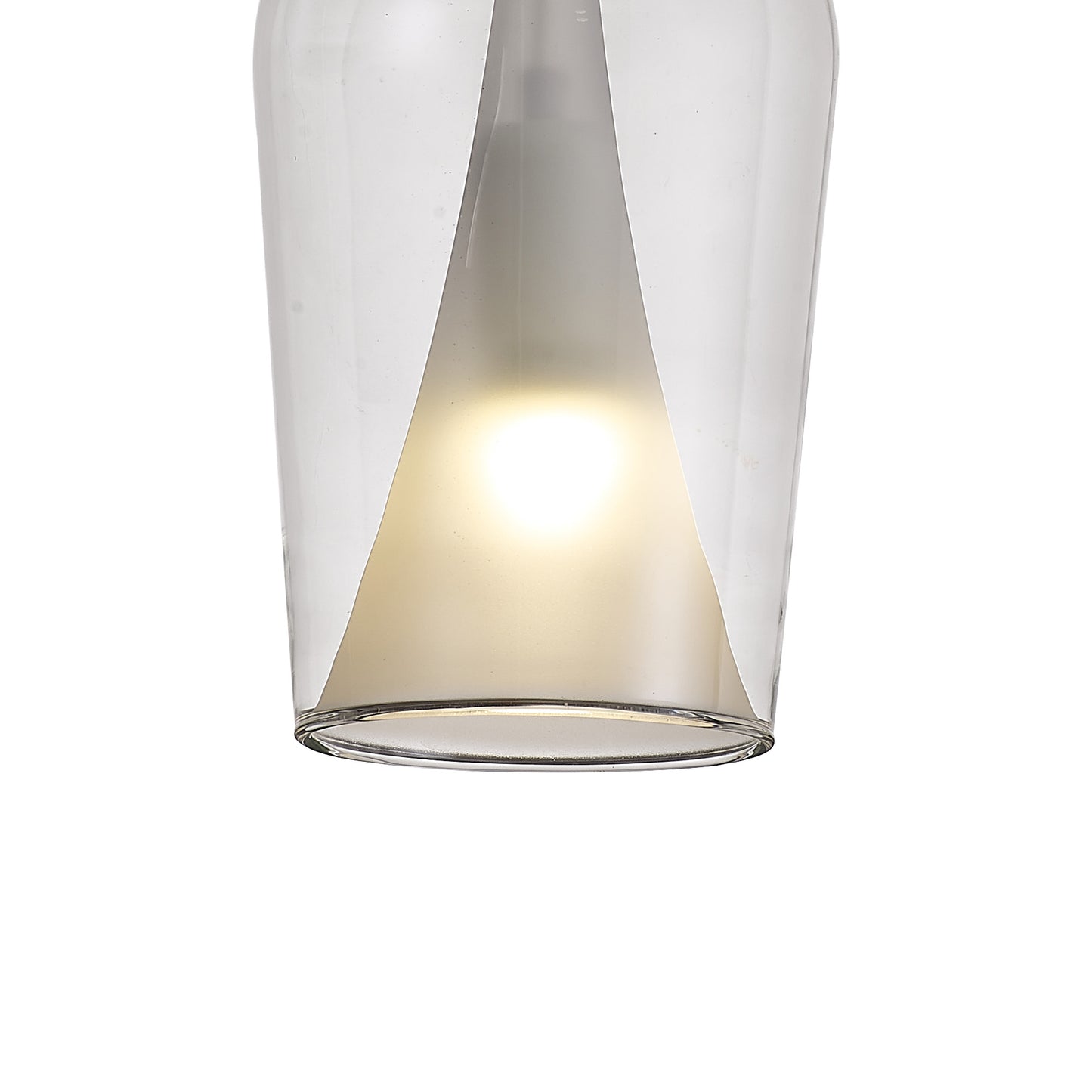 Elsa Pendant With Champagne Glass Shade, 1 Light E27, Clear Glass With Frosted Inner Cone by Mantra