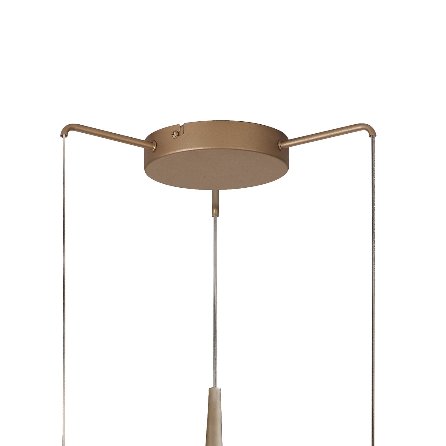 Elsa Pendant With Mixed Shades, 3 Light E27, Clear/Chrome/Bronze Glass With Frosted Inner Cone, Gold Frame by Mantra