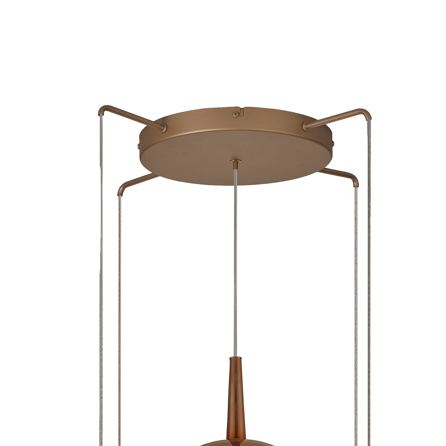 Elsa Pendant With Mixed Shades, 5 Light E27, Clear/Chrome/Bronze/Copper Glass With Frosted Inner Cone, Gold Frame by Mantra