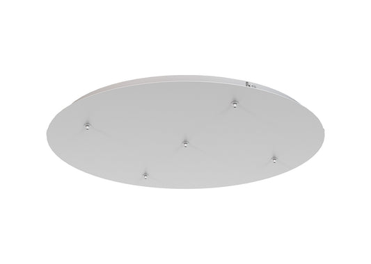 Elsa 5 Hole 600mm Round Canopy Kit, White by Mantra