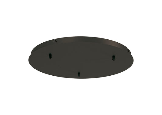 Elsa 3 Hole 500mm Round Canopy Kit, Black by Mantra