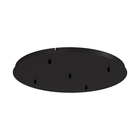 Elsa 5 Hole 600mm Round Canopy Kit, Black by Mantra