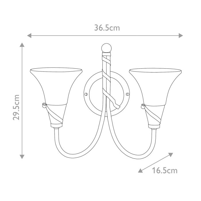 Emily 2 Light Wall Light - Copper Patina