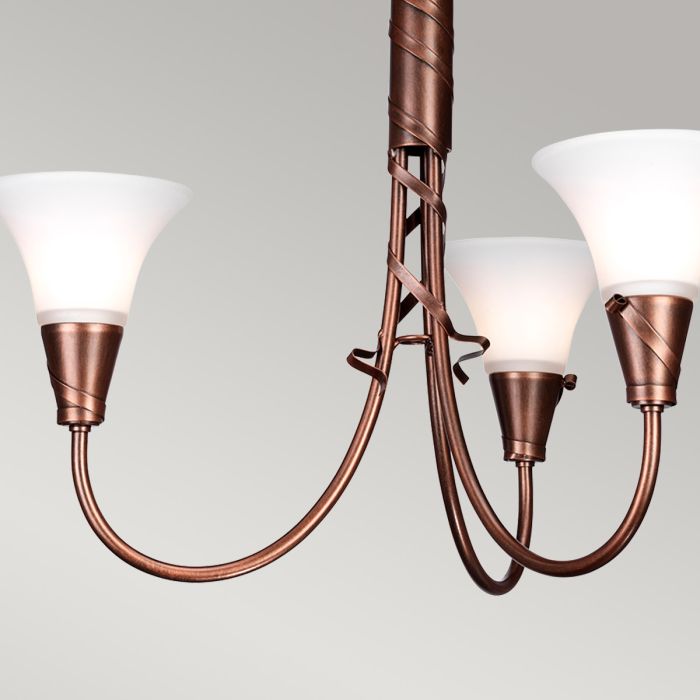Emily 3 Light Chandelier - Copper Patina