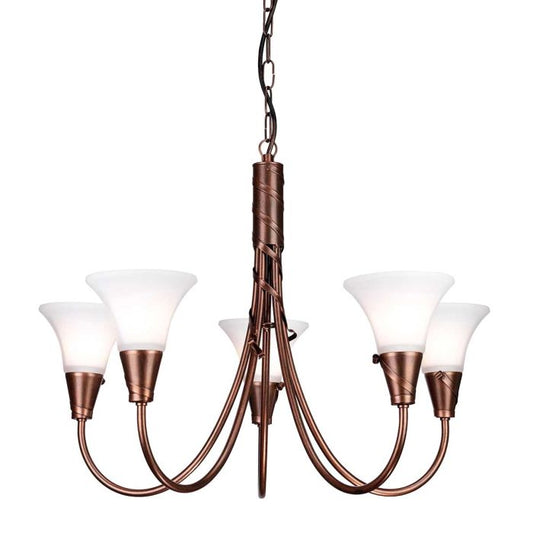 Emily 5 Light Chandelier - Copper Patina