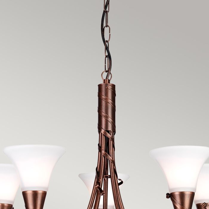 Emily 5 Light Chandelier - Copper Patina