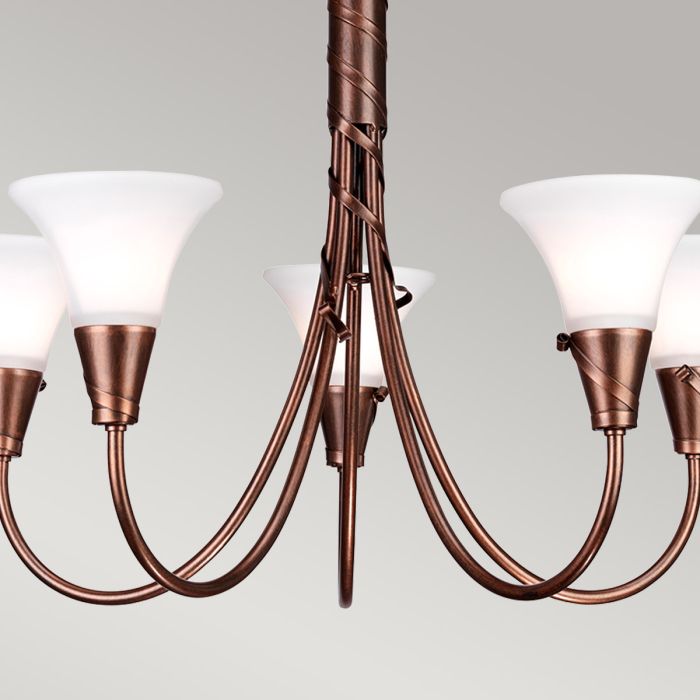 Emily 5 Light Chandelier - Copper Patina