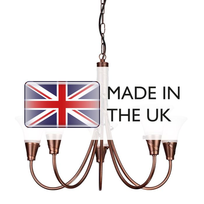 Emily 5 Light Chandelier - Copper Patina