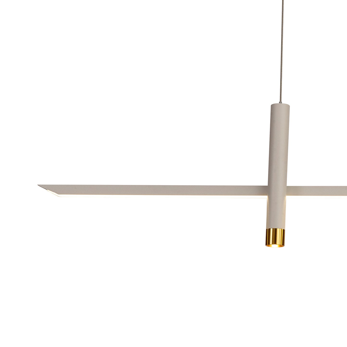 Esparta Linear Pendant, 30W LED, 3000K, 1400lm, White / Gold, 3yrs Warranty by Mantra