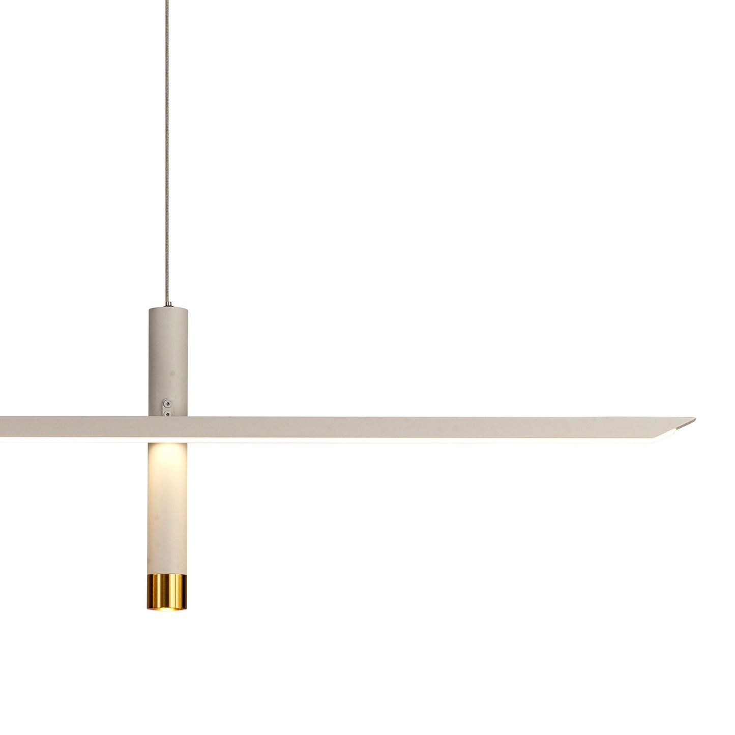 Esparta Linear Pendant, 30W LED, 3000K, 1400lm, White / Gold, 3yrs Warranty by Mantra